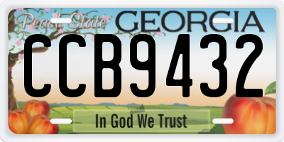 GA license plate CCB9432