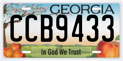 GA license plate CCB9433