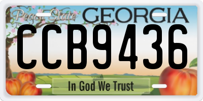GA license plate CCB9436