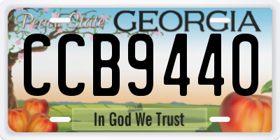 GA license plate CCB9440