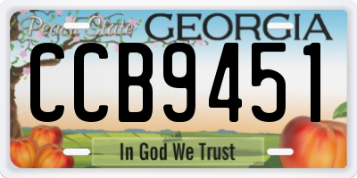 GA license plate CCB9451