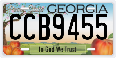 GA license plate CCB9455