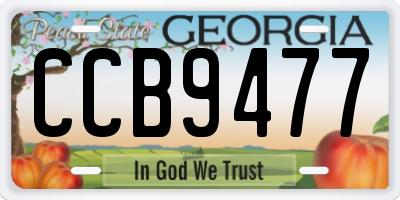 GA license plate CCB9477
