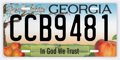 GA license plate CCB9481