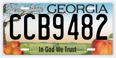 GA license plate CCB9482