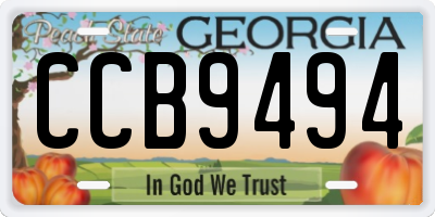 GA license plate CCB9494