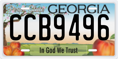 GA license plate CCB9496