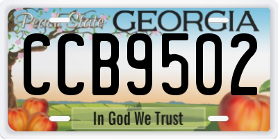 GA license plate CCB9502