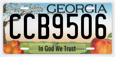 GA license plate CCB9506