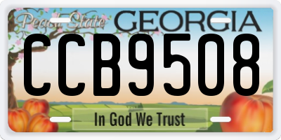GA license plate CCB9508