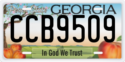 GA license plate CCB9509