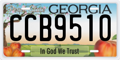 GA license plate CCB9510