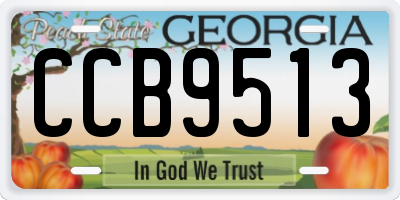 GA license plate CCB9513