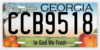 GA license plate CCB9518