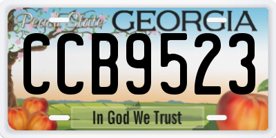 GA license plate CCB9523