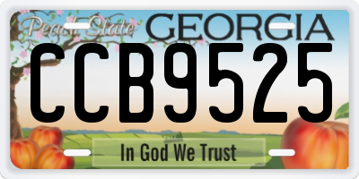 GA license plate CCB9525
