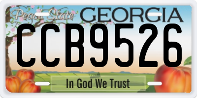 GA license plate CCB9526