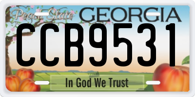 GA license plate CCB9531