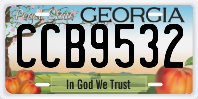 GA license plate CCB9532