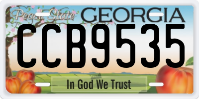 GA license plate CCB9535