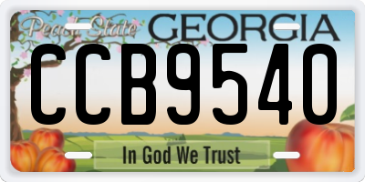 GA license plate CCB9540