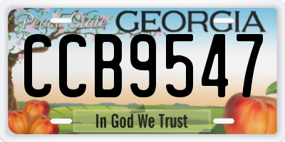 GA license plate CCB9547