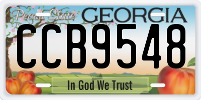 GA license plate CCB9548