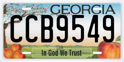 GA license plate CCB9549