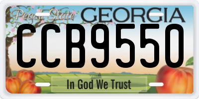 GA license plate CCB9550