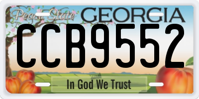 GA license plate CCB9552