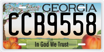 GA license plate CCB9558