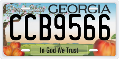 GA license plate CCB9566
