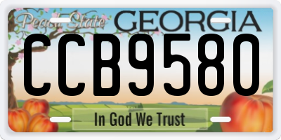 GA license plate CCB9580