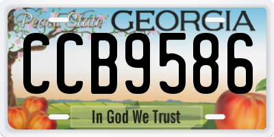 GA license plate CCB9586