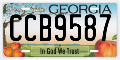 GA license plate CCB9587