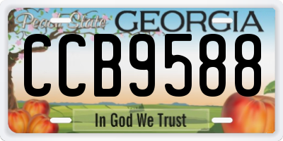 GA license plate CCB9588
