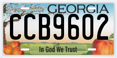 GA license plate CCB9602