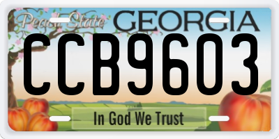 GA license plate CCB9603