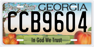 GA license plate CCB9604