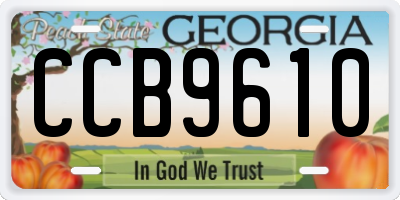 GA license plate CCB9610