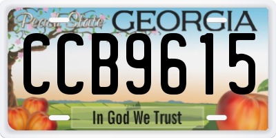 GA license plate CCB9615