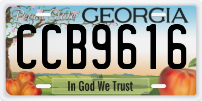 GA license plate CCB9616
