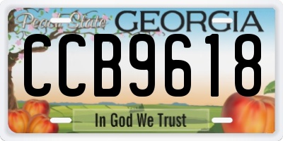 GA license plate CCB9618