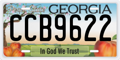 GA license plate CCB9622