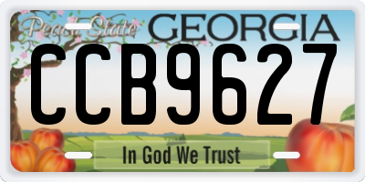 GA license plate CCB9627