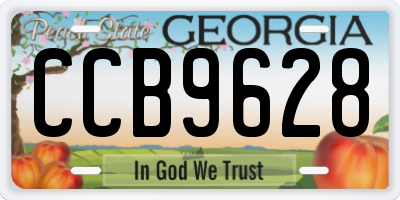 GA license plate CCB9628