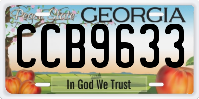 GA license plate CCB9633
