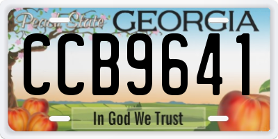 GA license plate CCB9641