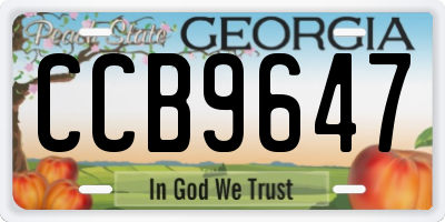 GA license plate CCB9647
