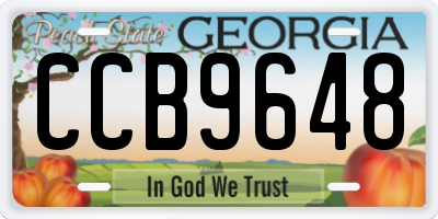 GA license plate CCB9648